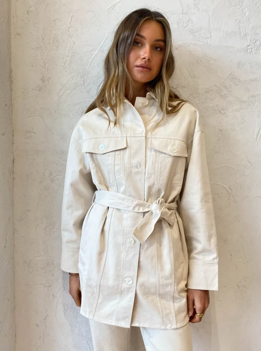 Suboo Abbie Oversized Panelled Jacket in Cream