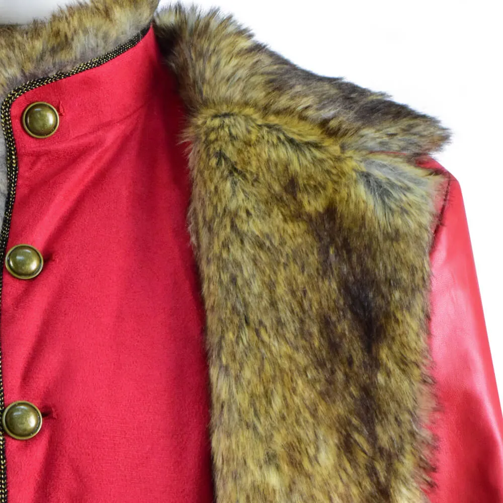 The Christmas Chronicles Santa Claus Cosplay Costume Red Shearling Coat Outfit Deluxe Version For Sale