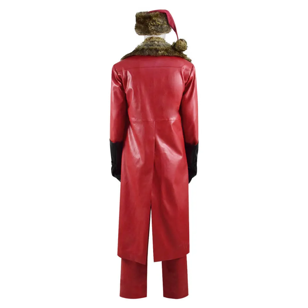 The Christmas Chronicles Santa Claus Cosplay Costume Red Shearling Coat Outfit Deluxe Version For Sale