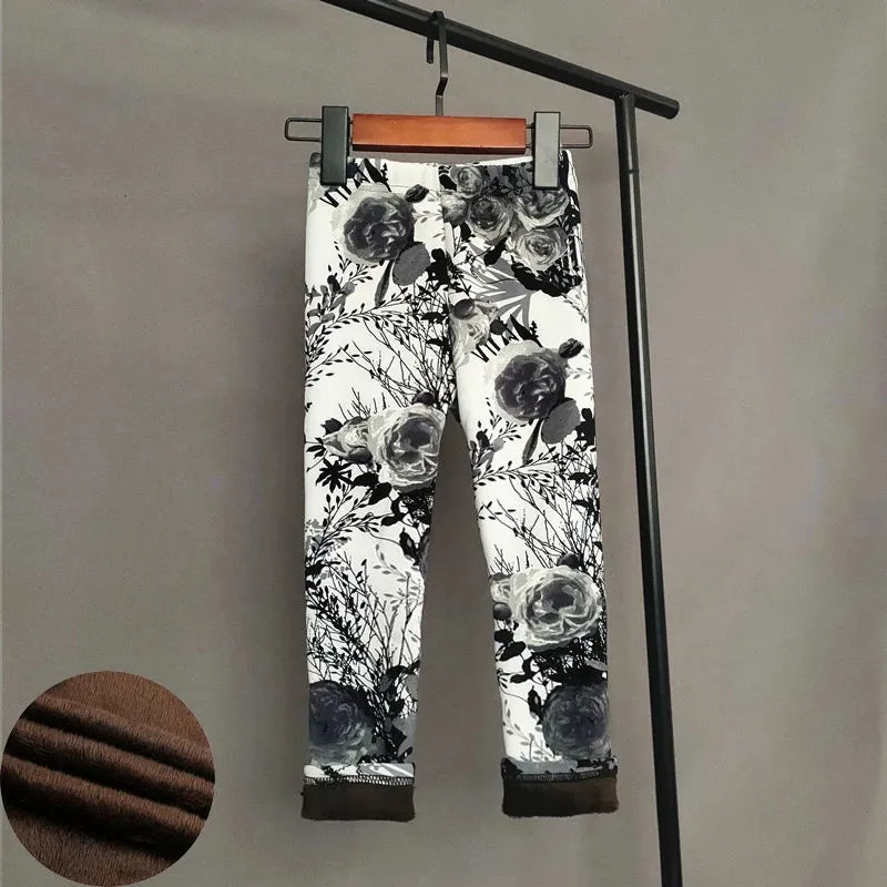 Unicorn Pattern Printing Autumn Winter Children Girls Leggings Thicking Warm Kids Boys Pants Cartoon Baby Costume