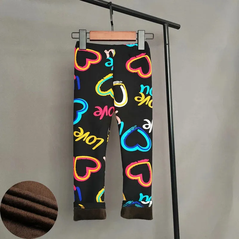 Unicorn Pattern Printing Autumn Winter Children Girls Leggings Thicking Warm Kids Boys Pants Cartoon Baby Costume