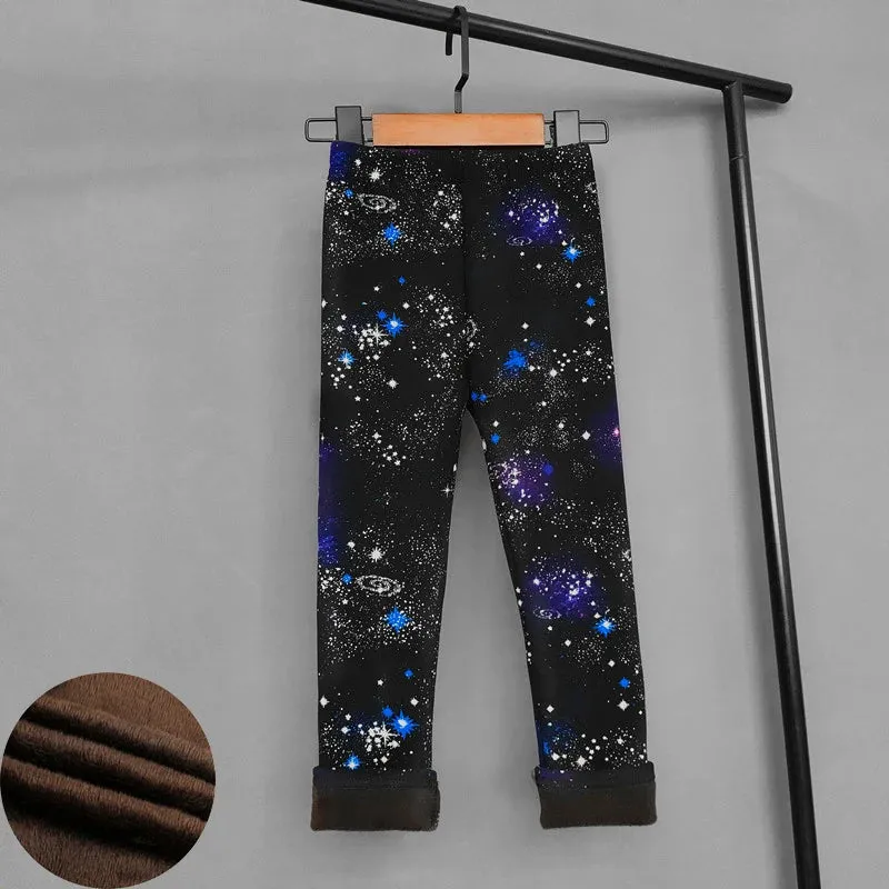 Unicorn Pattern Printing Autumn Winter Children Girls Leggings Thicking Warm Kids Boys Pants Cartoon Baby Costume