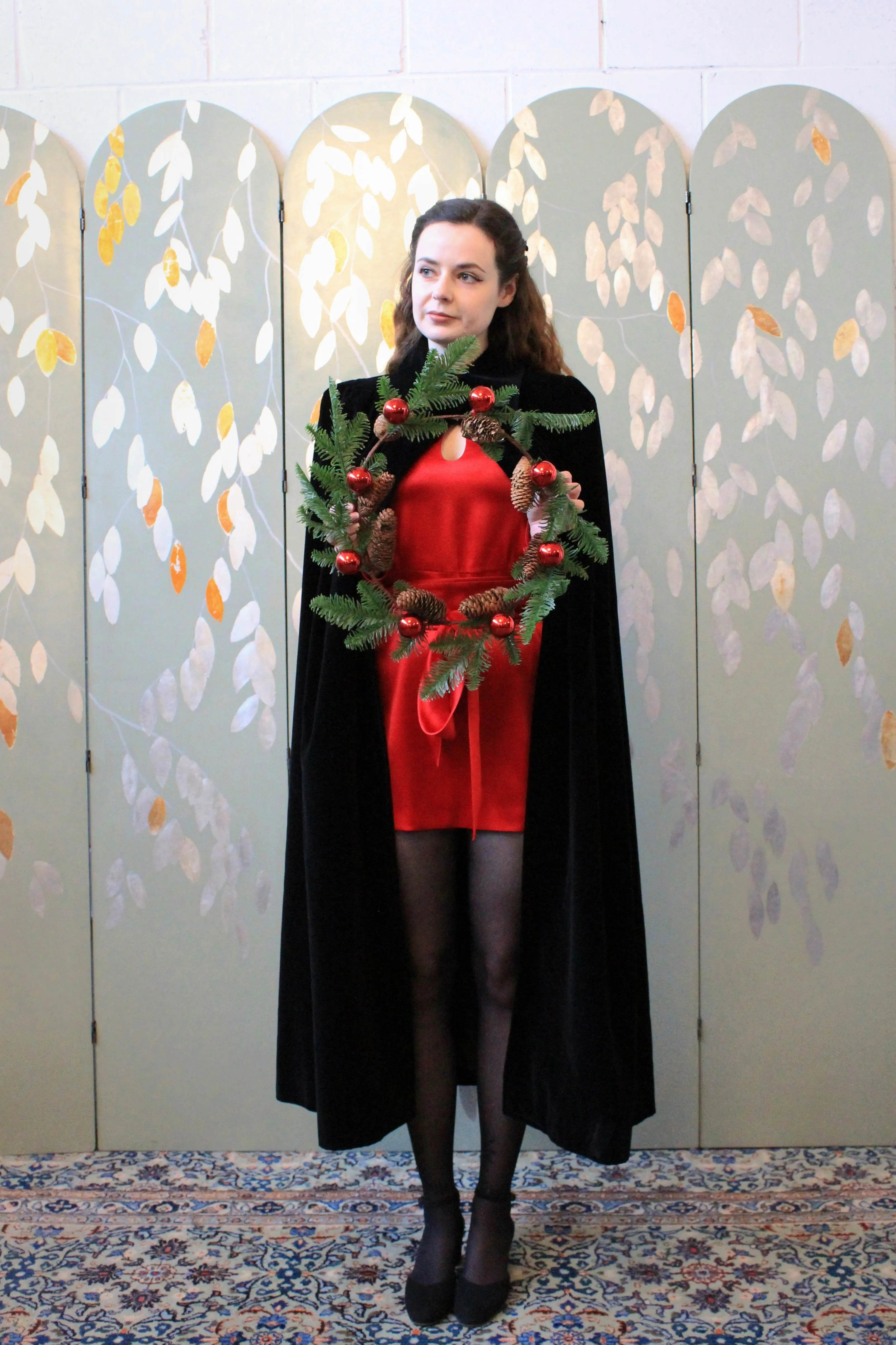 Vintage 1960s Emanuel Ungaro Black Velvet Cape
