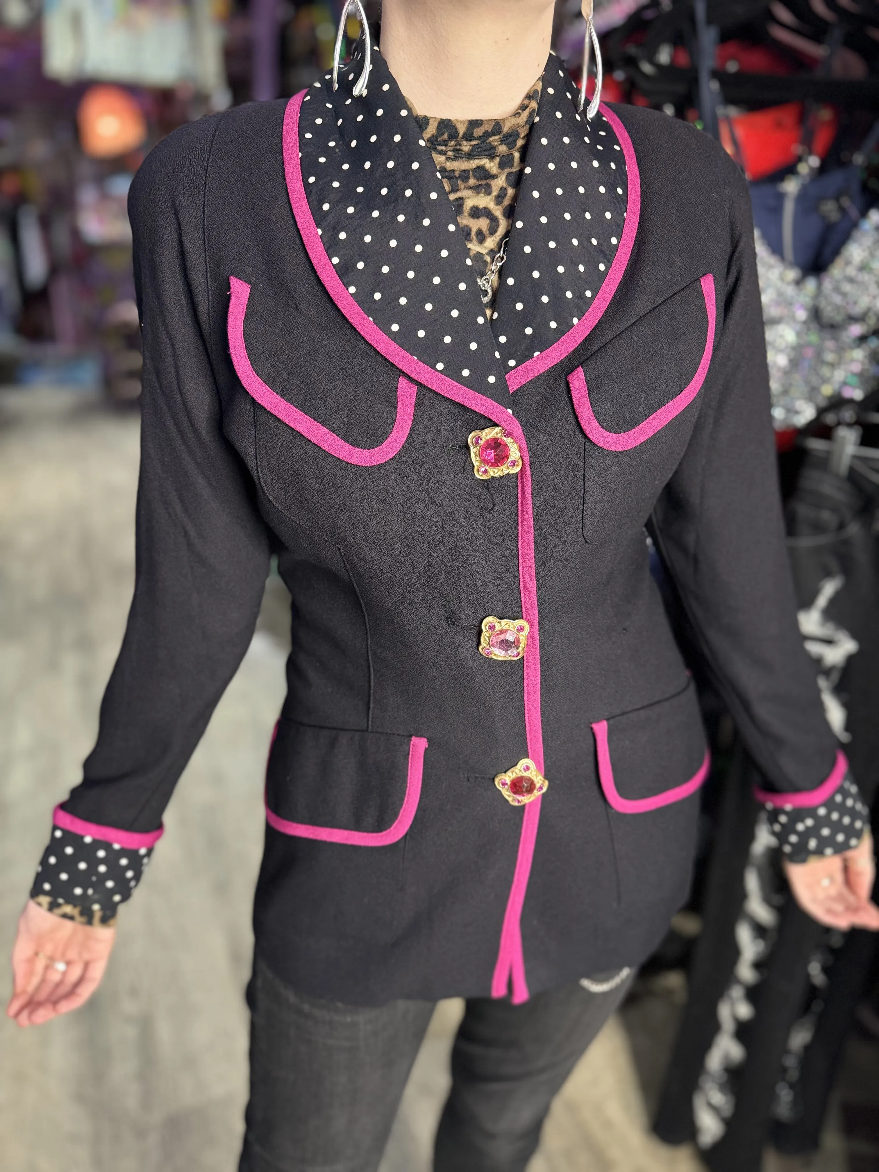 Vintage 90s Dots and Jewels Blazer