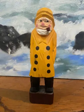 Vintage Wooden Fisherman - Yellow  Coat