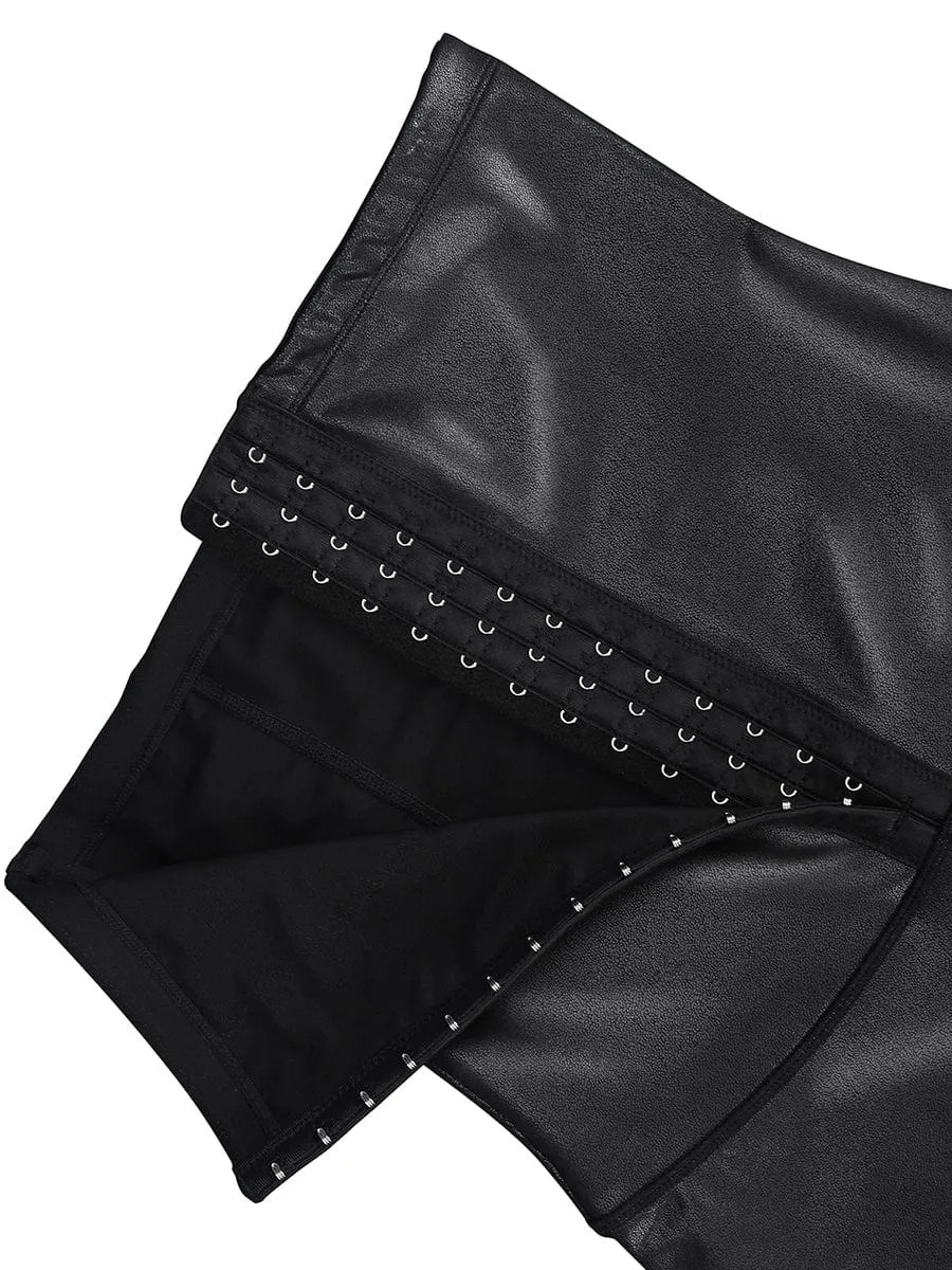 Wholesale High Waist Active Stretch Pants Faux Leather Leggings
