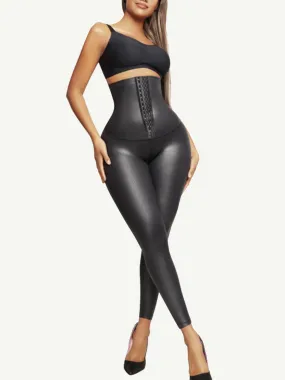 Wholesale High Waist Active Stretch Pants Faux Leather Leggings