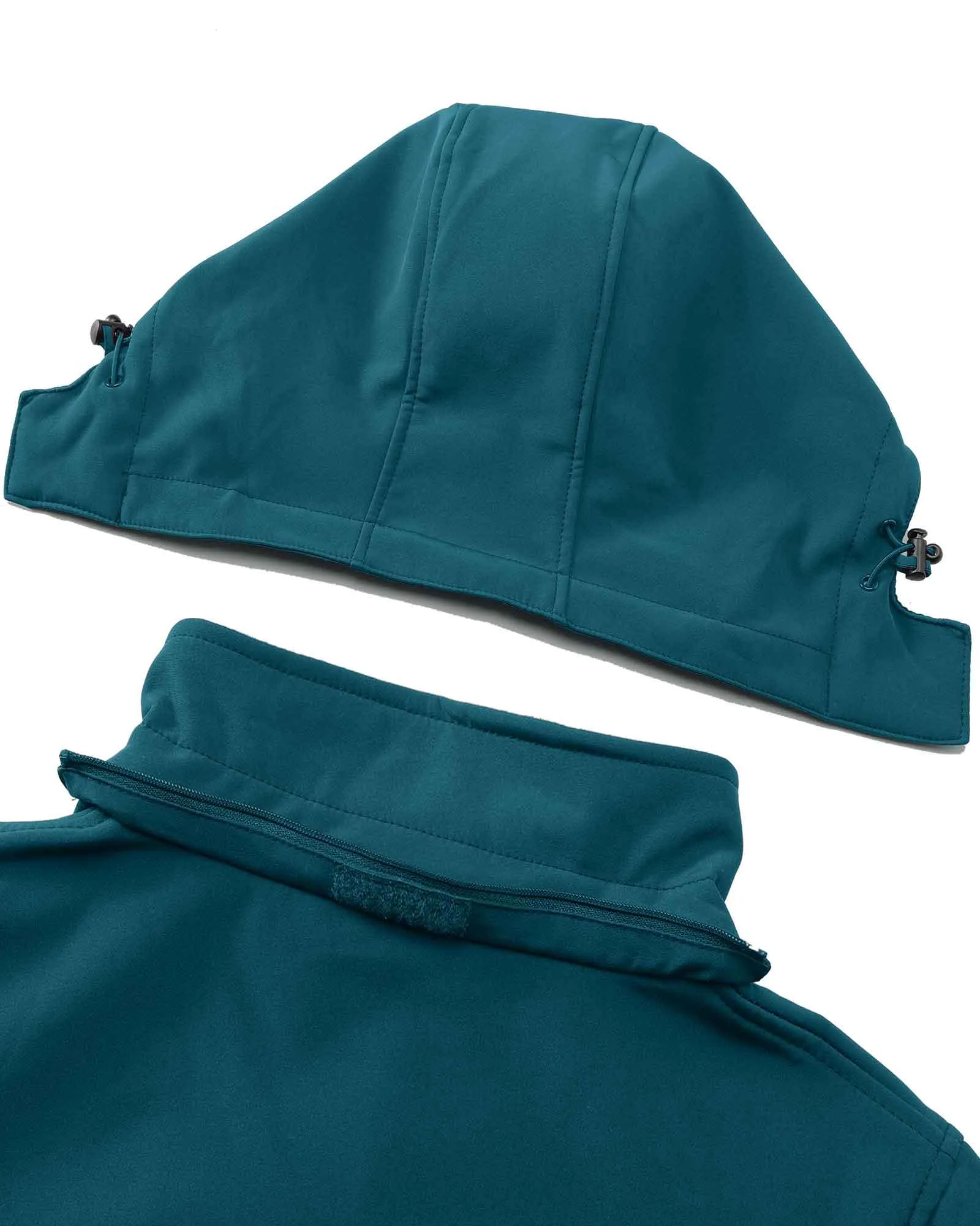 Women's Softshell Long Jacket with Detachable Hood Fleece Lined: 8000mm W/P index 1000 Level Breathable