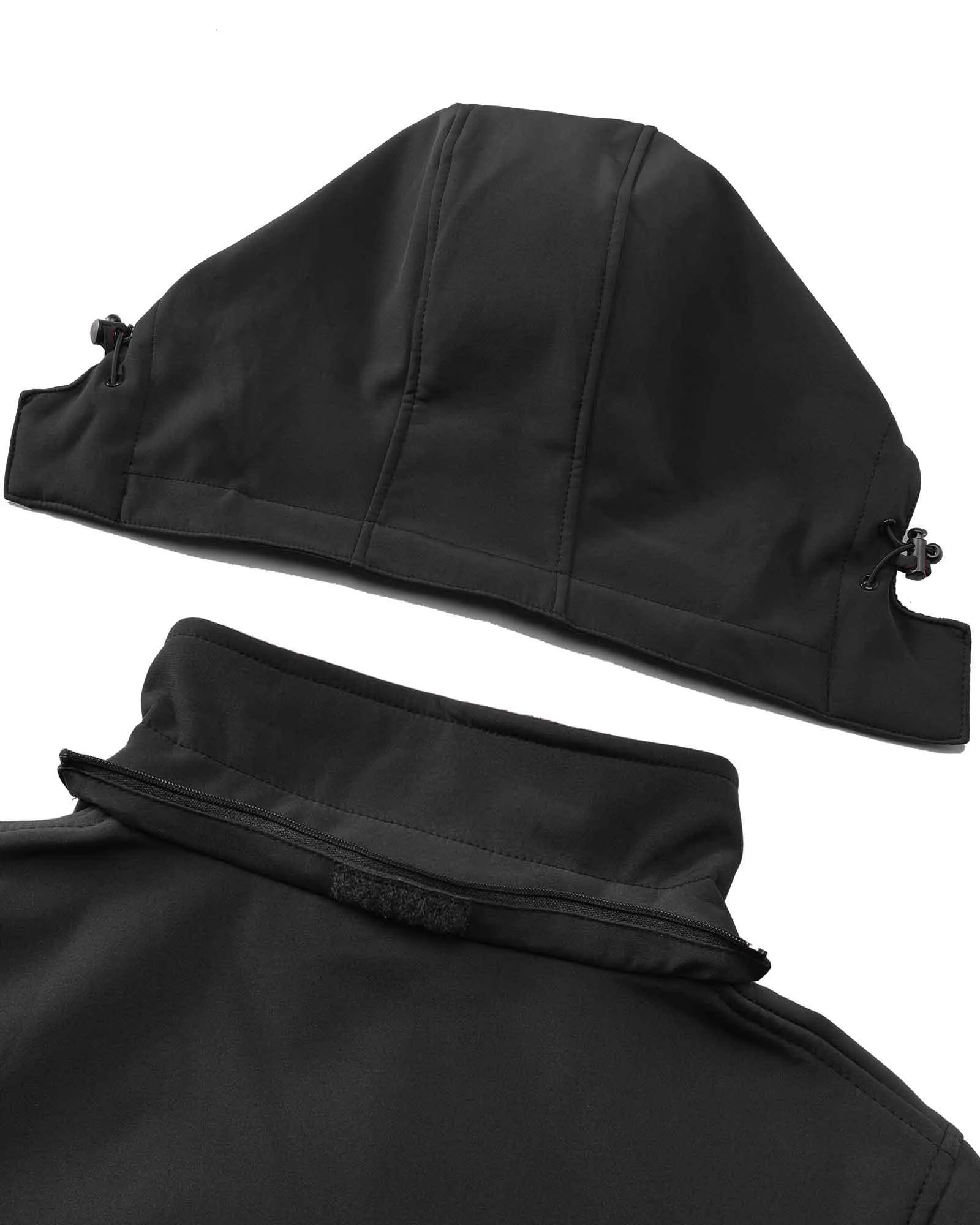 Women's Softshell Long Jacket with Detachable Hood Fleece Lined: 8000mm W/P index 1000 Level Breathable