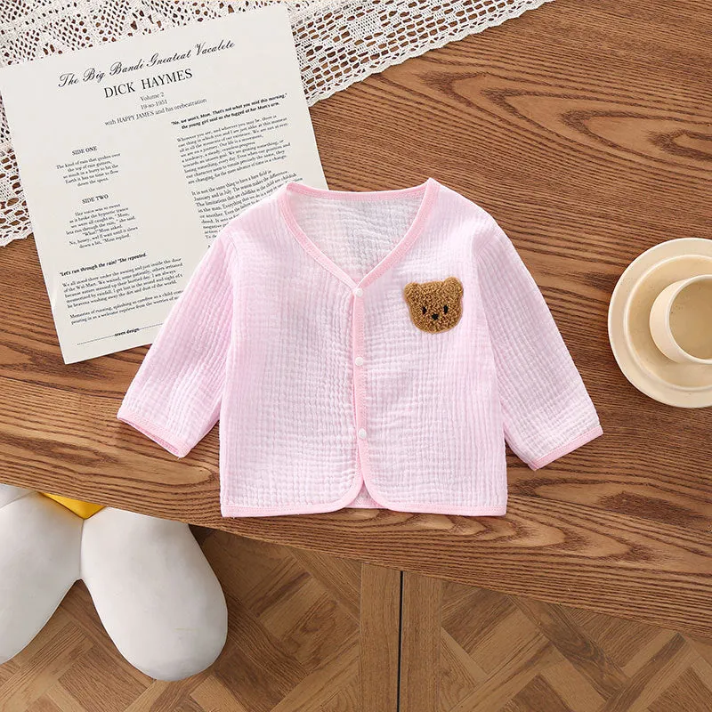 xiangtuibao  Baby Summer Thin Internet Celebrity Gauze Bear Korean Cardigan Cloth Bear Coat