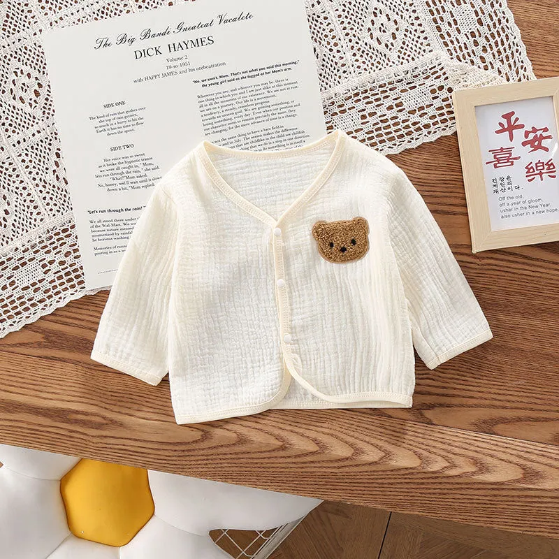 xiangtuibao  Baby Summer Thin Internet Celebrity Gauze Bear Korean Cardigan Cloth Bear Coat