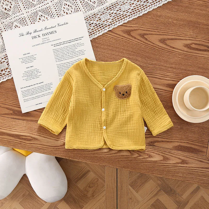 xiangtuibao  Baby Summer Thin Internet Celebrity Gauze Bear Korean Cardigan Cloth Bear Coat